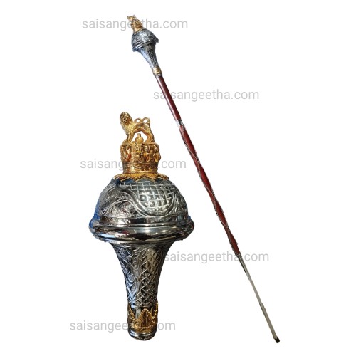 DRUM MAJOR MACE LION & CROWN TOP